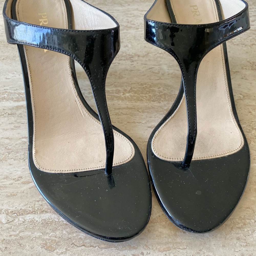 Vintage Prada Thong Sandal Wedge Heels - Picture 7 of 9